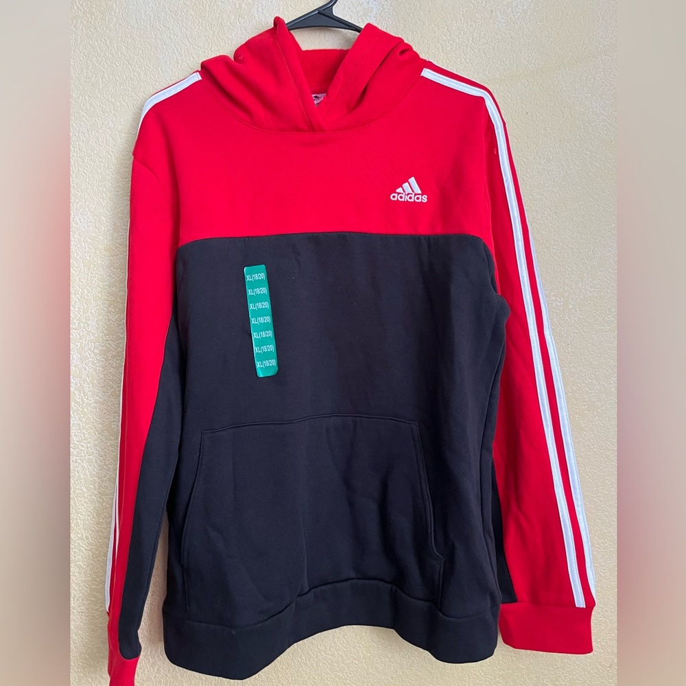 Adidas Men's Red and Black Sweater